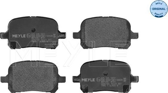 Meyle 025 235 1317 - Brake Pad Set, disc brake onlydrive.pro