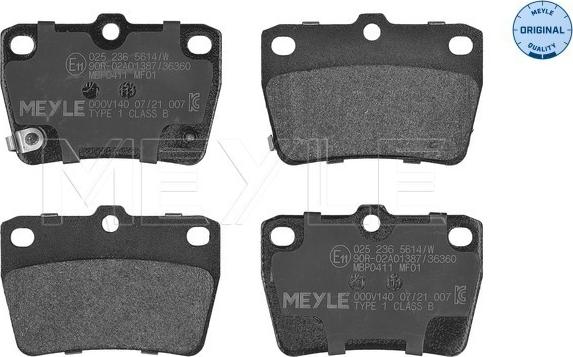 Meyle 025 236 5614/W - Brake Pad Set, disc brake onlydrive.pro