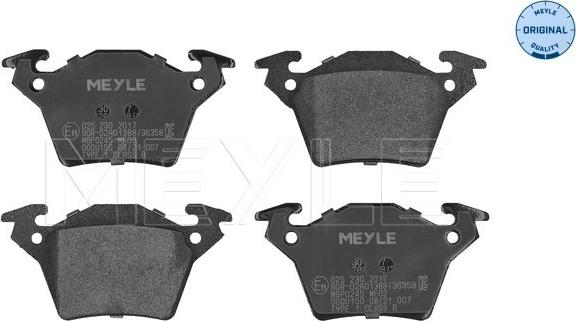 Meyle 025 230 2017 - Brake Pad Set, disc brake onlydrive.pro