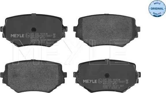 Meyle 025 233 1414/W - Brake Pad Set, disc brake onlydrive.pro