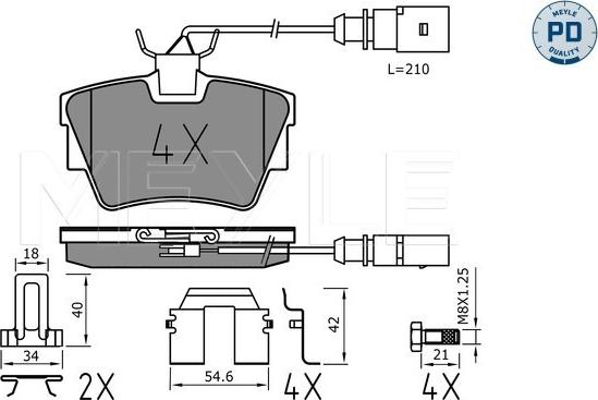 Meyle 025 232 2416-1/PD - Тормозные колодки, дисковые, комплект onlydrive.pro