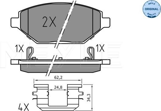 Meyle 025 225 2218 - Brake Pad Set, disc brake onlydrive.pro