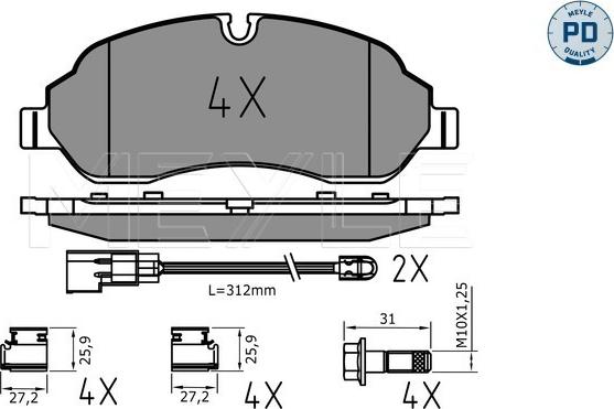 Meyle 025 220 3417/PD - Тормозные колодки, дисковые, комплект onlydrive.pro