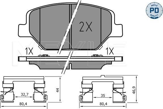 Meyle 025 221 3819/PD - Brake Pad Set, disc brake onlydrive.pro