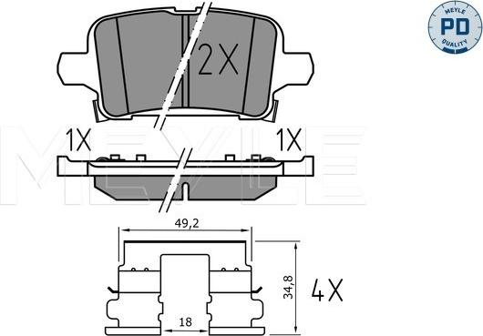 Meyle 025 221 2917/PD - Тормозные колодки, дисковые, комплект onlydrive.pro