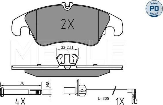 Meyle 025 222 5219/PD - Brake Pad Set, disc brake onlydrive.pro