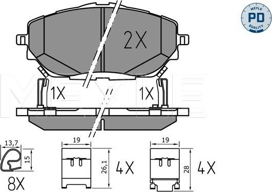 Meyle 025 227 8218/PD - Brake Pad Set, disc brake onlydrive.pro