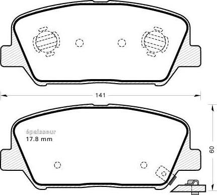 Hyundai S5810-1A6A70 - Brake Pad Set, disc brake onlydrive.pro