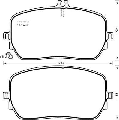 Mercedes-Benz A0004206703 - Bremžu uzliku kompl., Disku bremzes onlydrive.pro