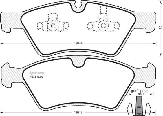 Mercedes-Benz A000 420 9704 - Тормозные колодки, дисковые, комплект onlydrive.pro