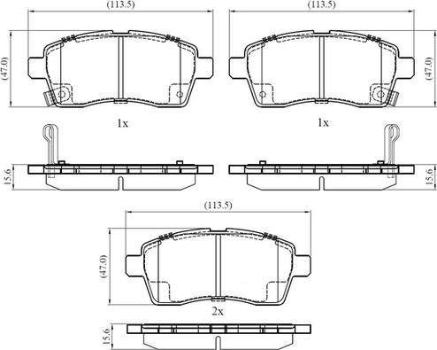 NATIONAL NP3015 - Brake Pad Set, disc brake onlydrive.pro