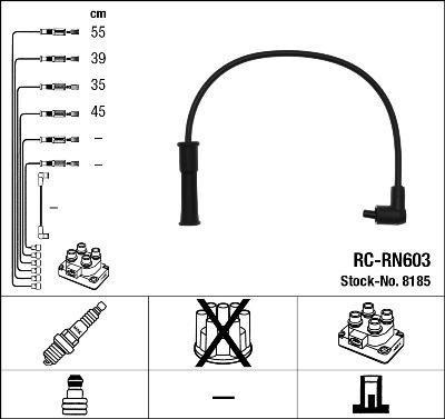 NGK 8185 - Uždegimo laido komplektas onlydrive.pro