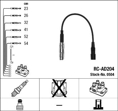 NGK 0504 - Augstsprieguma vadu komplekts onlydrive.pro