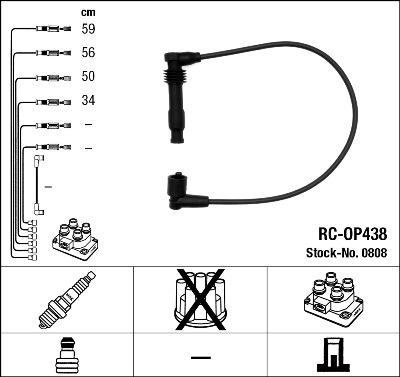 NGK 0808 - Uždegimo laido komplektas onlydrive.pro