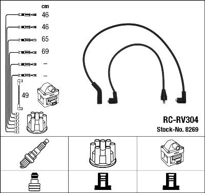 NGK 8269 - Süütesüsteemikomplekt onlydrive.pro