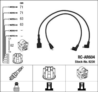 NGK 8230 - Uždegimo laido komplektas onlydrive.pro