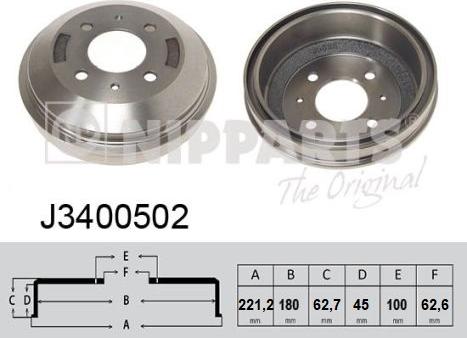 Nipparts J3400502 - Brake Drum onlydrive.pro