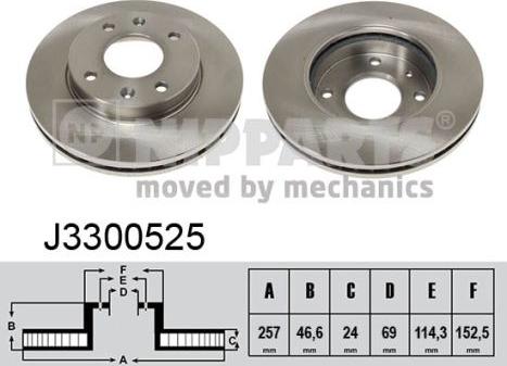 Nipparts J3300525 - Brake Disc onlydrive.pro