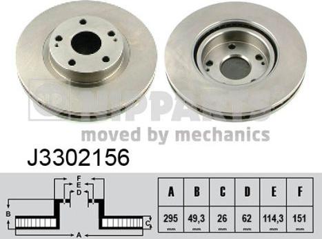 Nipparts J3302156 - Brake Disc onlydrive.pro