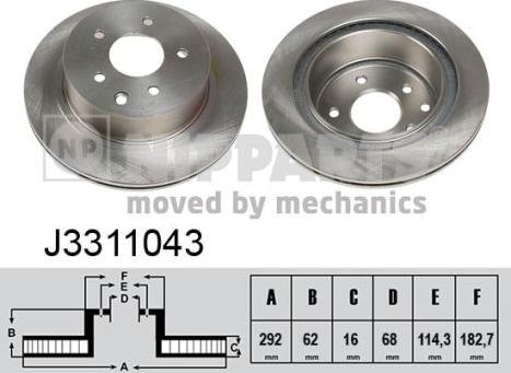 Nipparts J3311043 - Brake Disc onlydrive.pro