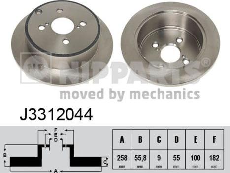 Nipparts J3312044 - Brake Disc onlydrive.pro