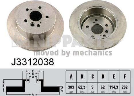 Nipparts J3312038 - Brake Disc onlydrive.pro