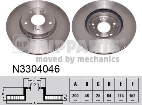 Nipparts N3304046 - Brake Disc onlydrive.pro