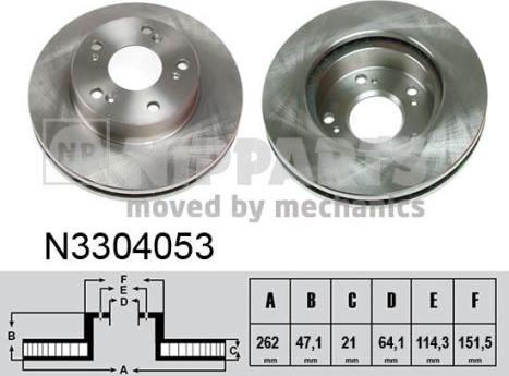 Nipparts N3304053 - Brake Disc onlydrive.pro