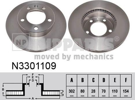 Nipparts N3301109 - Brake Disc onlydrive.pro