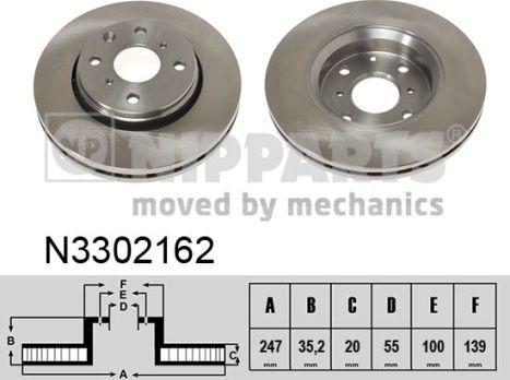 Nipparts N3302162 - Brake Disc onlydrive.pro