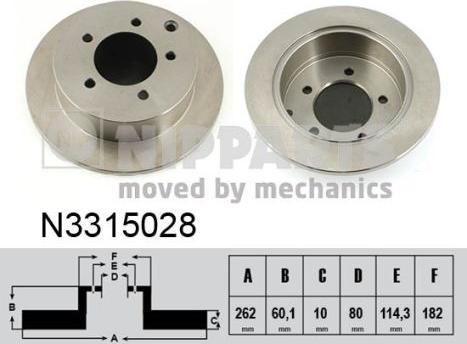 Nipparts N3315028 - Stabdžių diskas onlydrive.pro