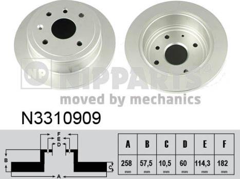 Nipparts N3310909 - Brake Disc onlydrive.pro