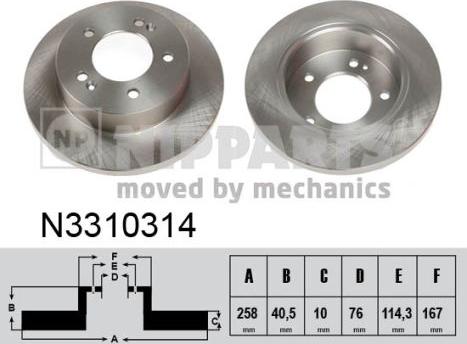 Nipparts N3310314 - Brake Disc onlydrive.pro