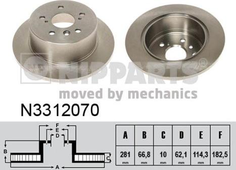 Nipparts N3312070 - Brake Disc onlydrive.pro