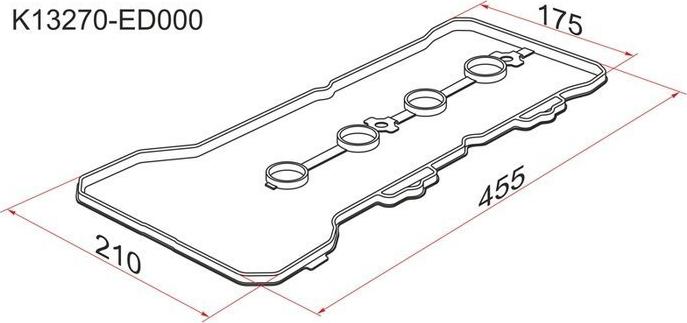 NISSAN 13270-ED000 - Прокладка, крышка головки цилиндра onlydrive.pro