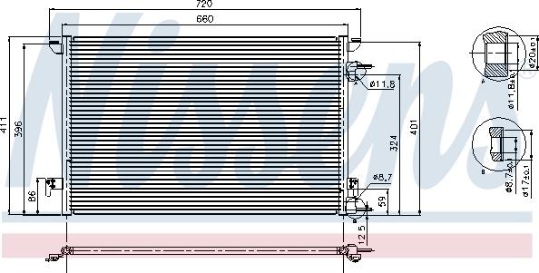 Nissens 94598 - Condenser, air conditioning onlydrive.pro