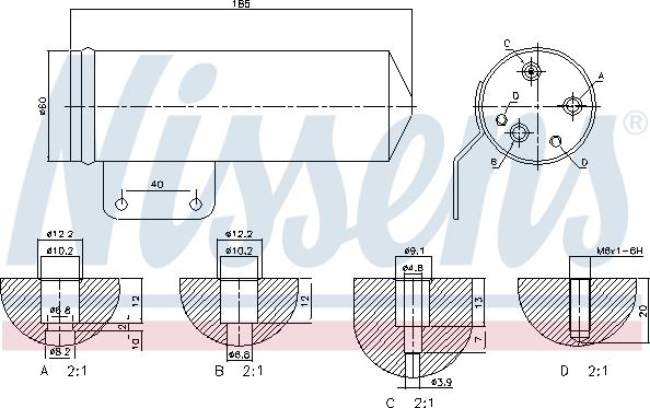 Nissens 95193 - Осушитель, кондиционер onlydrive.pro