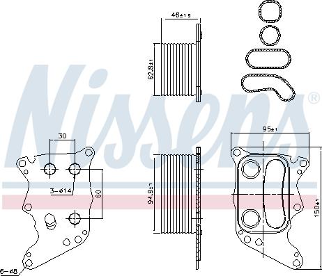 Nissens 90991 - Oil Cooler, engine oil onlydrive.pro