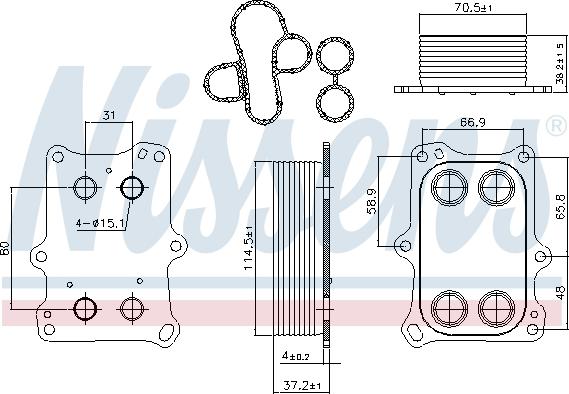 Nissens 90969 - Oil Cooler, engine oil onlydrive.pro