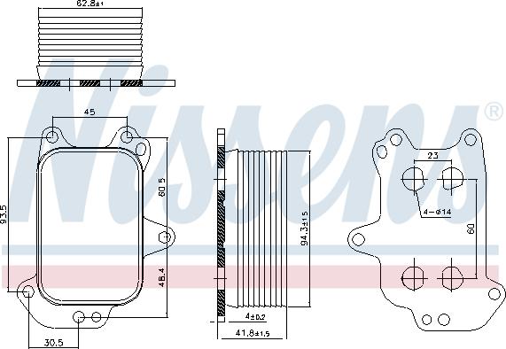 Nissens 90966 - Oil Cooler, engine oil onlydrive.pro