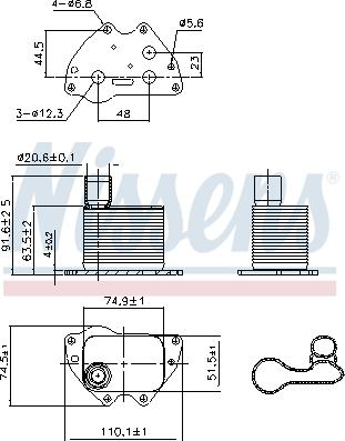 Nissens 90981 - Oil Cooler, engine oil onlydrive.pro