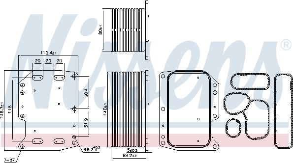 Nissens 90922 - Eļļas radiators, Motoreļļa onlydrive.pro