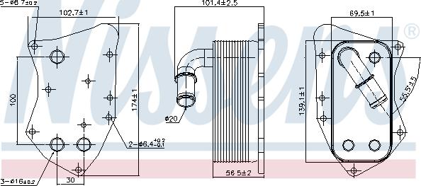 Nissens 90804 - Oil Cooler, engine oil onlydrive.pro