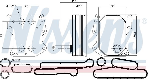 Nissens 90723 - Oil Cooler, engine oil onlydrive.pro