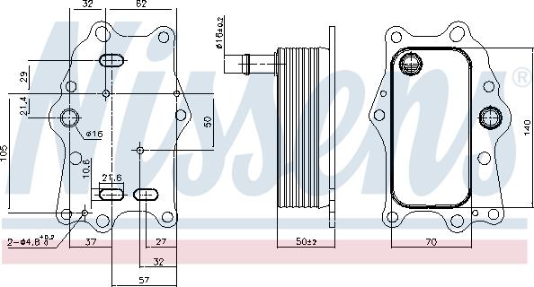 Nissens 91165 - Moottoriöljyn jäähdytin onlydrive.pro