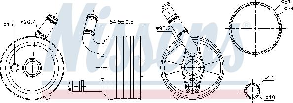 Nissens 91185 - Oil Cooler, automatic transmission onlydrive.pro