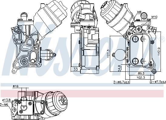 Nissens 91355 - Oil Cooler, engine oil onlydrive.pro