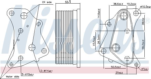 Nissens 91202 - Oil Cooler, engine oil onlydrive.pro