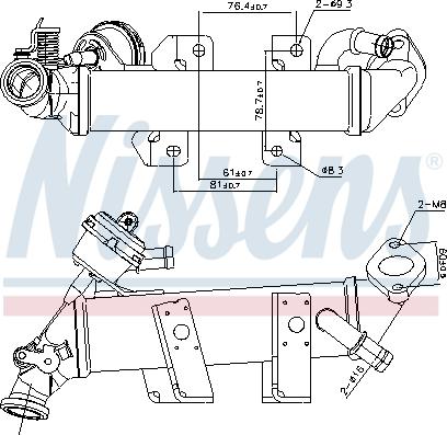 Nissens 989389 - Радиатор, рециркуляция ОГ onlydrive.pro