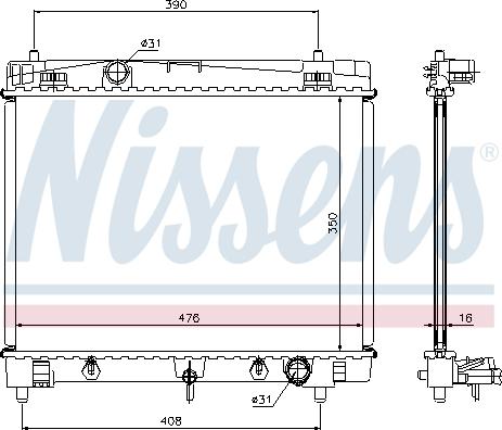 Nissens 64682 - Radiator, engine cooling onlydrive.pro